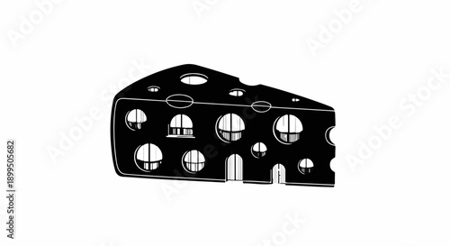 Iconic silhouette of Swiss cheese with characteristic holes, presented in a clean, graphic style.