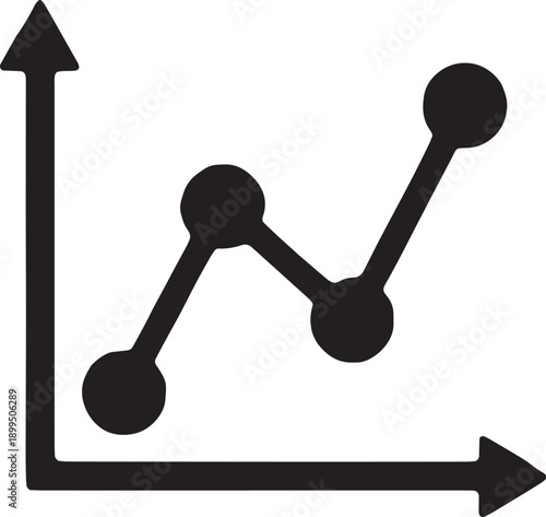 Photos Graph icon with scattered data points and a trend line, representing regression