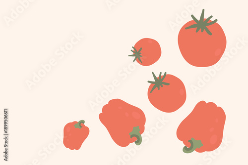 Art & Illustration Fresh Vegetable Mix Banner, Vector Illustration
