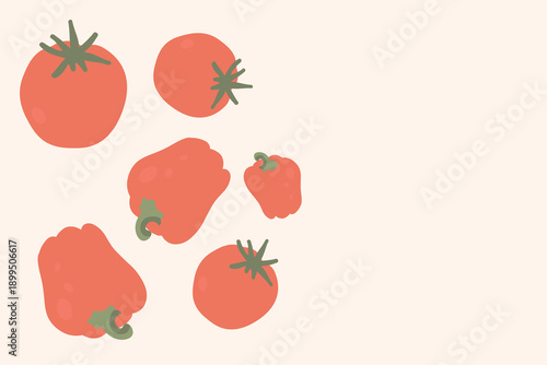 Art & Illustration Fresh Vegetable Mix Banner, Vector Illustration