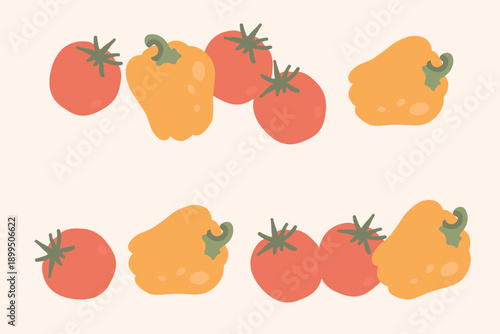 Art & Illustration Fresh Vegetable Mix Banner, Vector Illustration