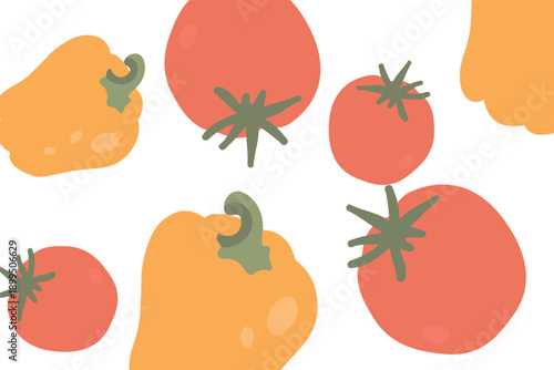 Art & Illustration Fresh Vegetable Mix Banner, Vector Illustration