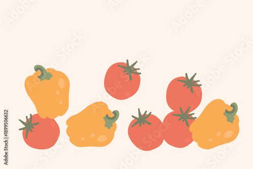 Art & Illustration Fresh Vegetable Mix Banner, Vector Illustration