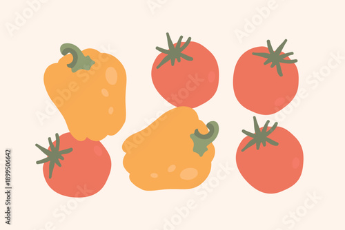 Art & Illustration Fresh Vegetable Mix Banner, Vector Illustration