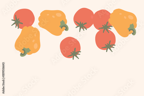 Art & Illustration Fresh Vegetable Mix Banner, Vector Illustration