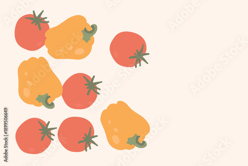 Art & Illustration Fresh Vegetable Mix Banner, Vector Illustration