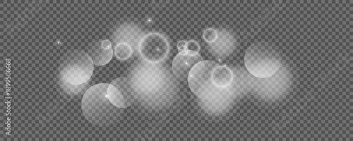 Bokeh circles on transparent background