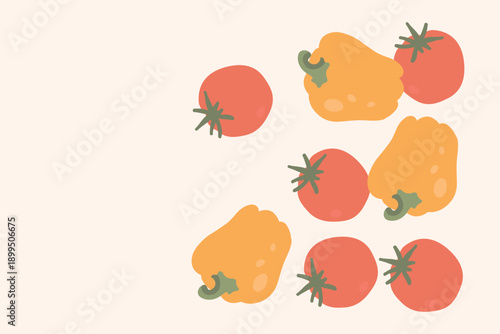 Art & Illustration Fresh Vegetable Mix Banner, Vector Illustration