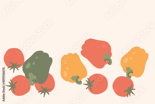 Art & Illustration Fresh Vegetable Mix Banner, Vector Illustration