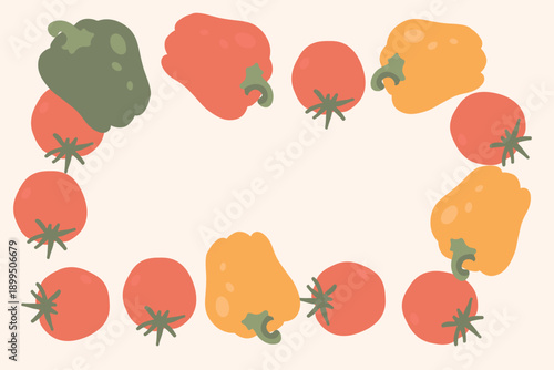 Art & Illustration Fresh Vegetable Mix Banner, Vector Illustration