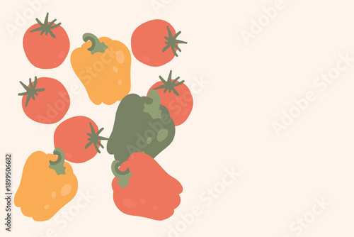 Art & Illustration Fresh Vegetable Mix Banner, Vector Illustration