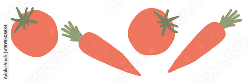 Art & Illustration Fresh Vegetable Mix Banner, Vector Illustration