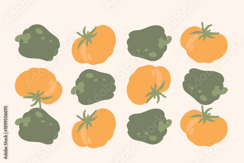 Art & Illustration Fresh Vegetable Mix Banner, Vector Illustration