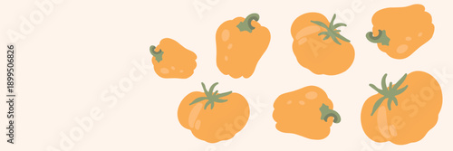 Art & Illustration Fresh Vegetable Mix Banner, Vector Illustration