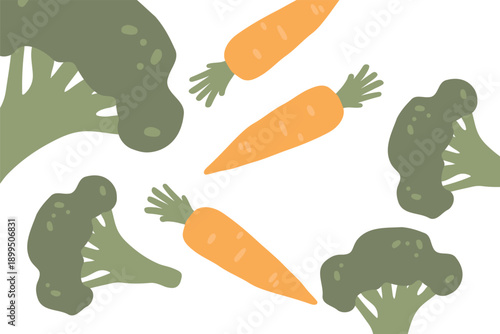 Art & Illustration Fresh Vegetable Mix Banner, Vector Illustration