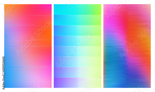 Set of ribbed glass texture backgrounds