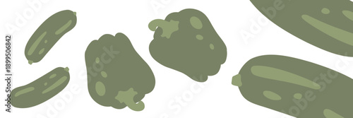 Art & Illustration Fresh Vegetable Mix Banner, Vector Illustration