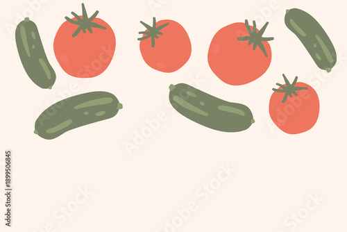 Art & Illustration Fresh Vegetable Mix Banner, Vector Illustration