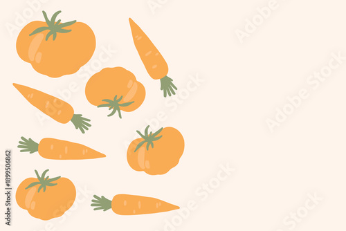 Art & Illustration Fresh Vegetable Mix Banner, Vector Illustration