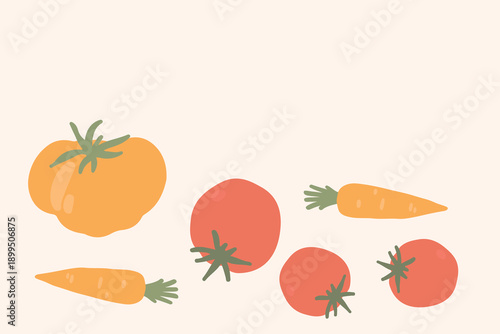 Art & Illustration Fresh Vegetable Mix Banner, Vector Illustration