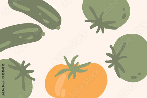 Art & Illustration Fresh Vegetable Mix Banner, Vector Illustration