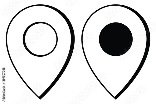 3D map pin pointer icon. GPS location marker. Navigation destination symbol. Travel geolocation tag. Direction locator.