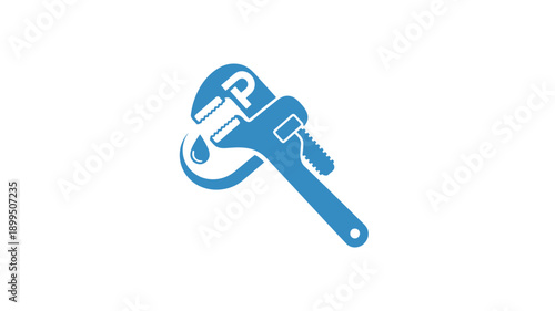 blue wrench icon representing plumbing and repair services silhouette