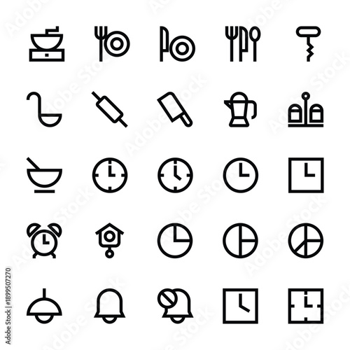 Outline icons for user interface