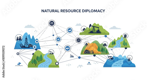 Natural Resource Diplomacy Concept Illustration
