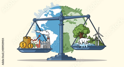 Eco friendly balance between industry and nature