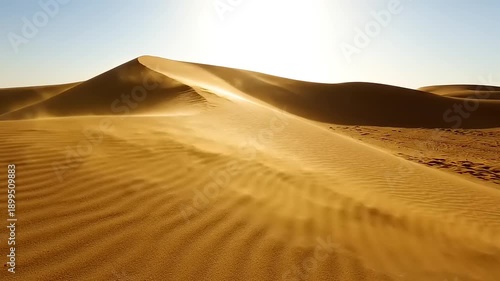 Desert Sand Dunes Landscape at Sunset.