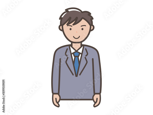 スーツ姿の若い男性ビジネスマンのイラスト
