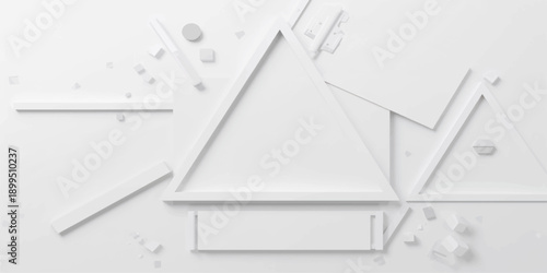 Christmas tree illustration on a clean white background with architectural design style elements