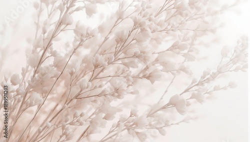 Delicate Branches With Light-Colored Flowers Arranged in a Simple Display in a Soft Setting