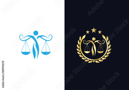 Modern Law logo scales justice law firm logo Concepts luxury justice lawyer logo vector design