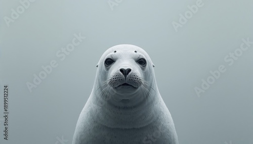 Seal Swimming in Calm Water With a Neutral Background in a Quiet Environment