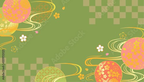 ピンクの美しい桜の背景イラスト