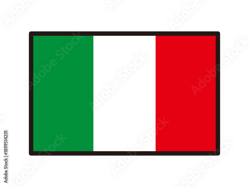 シンプルなイタリアの国旗のイラスト素材