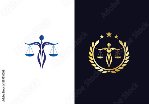 Modern Law logo scales justice law firm logo Concepts luxury justice lawyer logo vector design