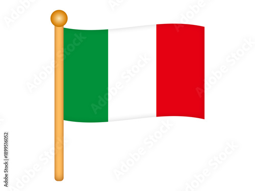イタリアの国旗のイラスト素材