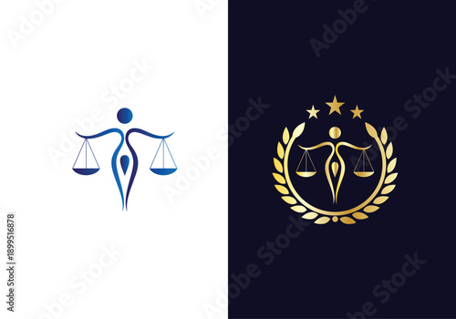 Modern Law logo scales justice law firm logo Concepts luxury justice lawyer logo vector design