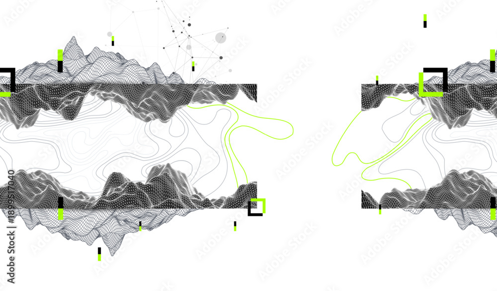 Fototapeta premium Abstract art wireframe background. Modern science or technology art elements. Surface illustration.