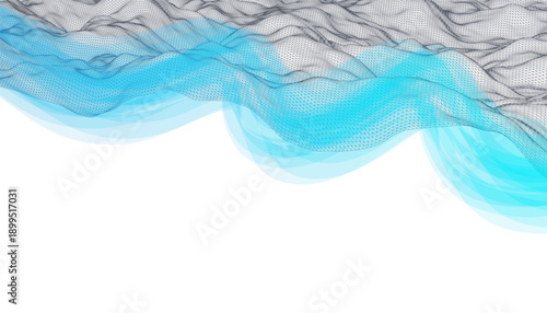 The abstract wave is made in a frame style. Template for science and technology presentation. Vector art.