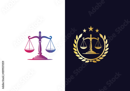 Modern Law logo scales justice law firm logo Concepts luxury justice lawyer logo vector design