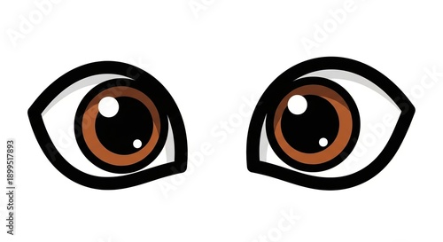 Stunning cartoon eyes with vibrant brown irises and white highlights