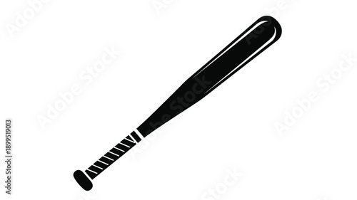 a black baseball bat isolated on white background simple silhouette