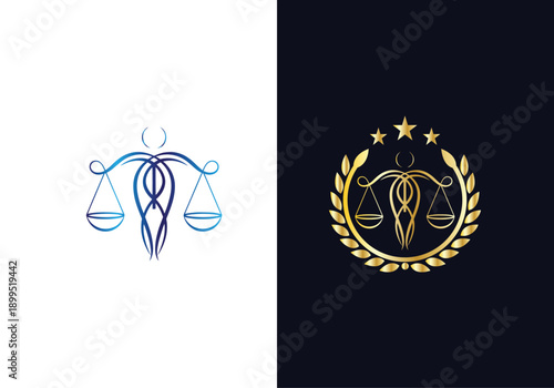 Modern Law logo scales justice law firm logo Concepts luxury justice lawyer logo vector design
