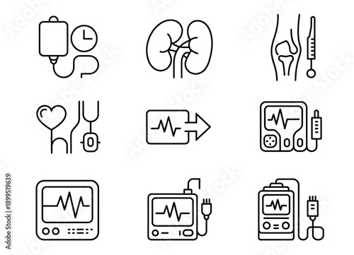 Medical icons and symbols for healthcare and health technology applications online