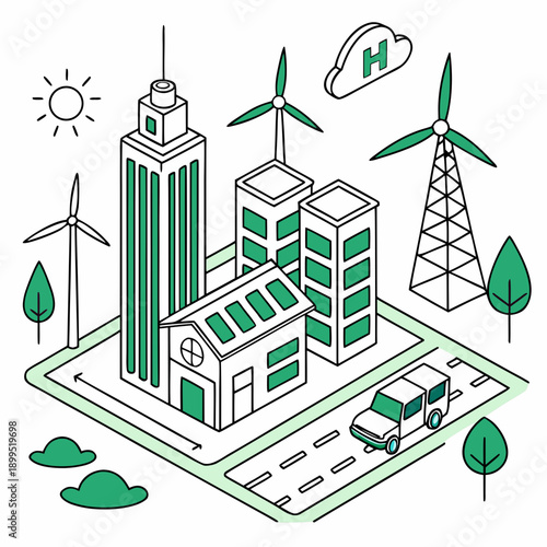 Sustainable city integrating renewable energy sources and smart technology