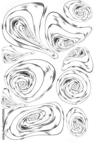 white background illustration with elastic circle lines collection